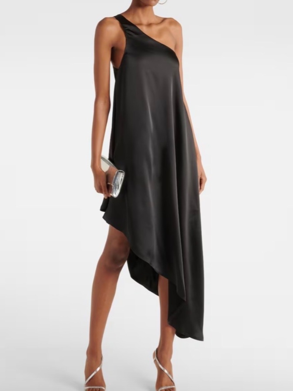 Norma Kamali Autumn Wedding Guest One Shoulder Diagonal Tunic Dress